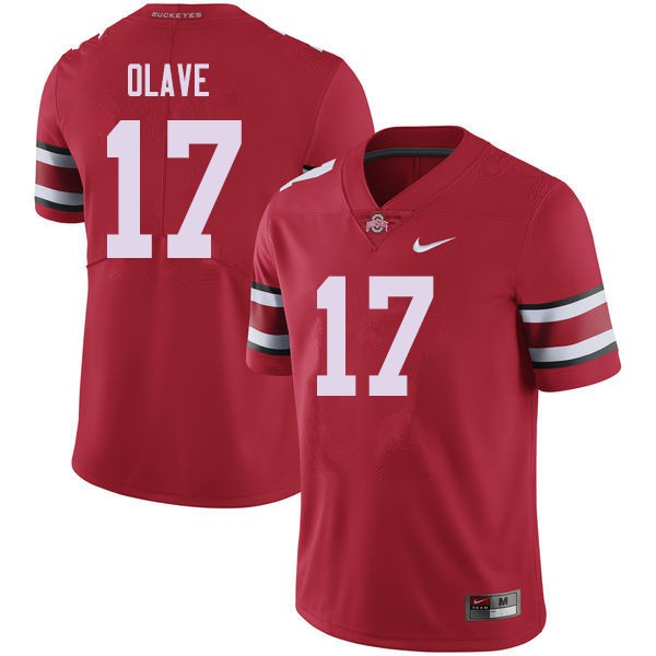 Ohio State Buckeyes #17 Chris Olave Men Embroidery Jersey Red